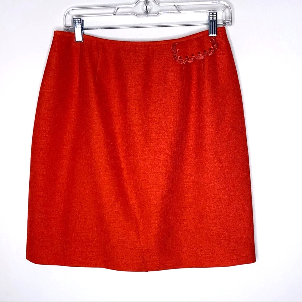 Kasper Skirt Women Size 8 Blood Orange Textured Work Dressy Casual *